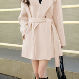 Stand Collar Tie Belt Coat - liwisi