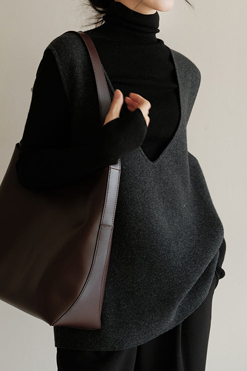 Versatile Simple Layered Knit Vest - liwisi