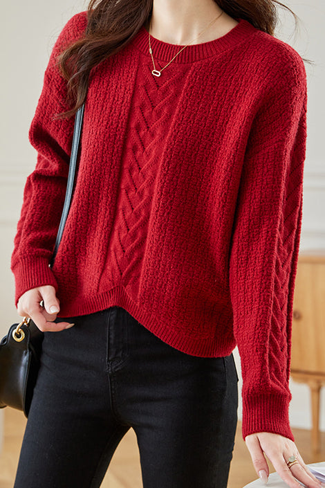 Round-neck Hollow Knitted Top - liwisi