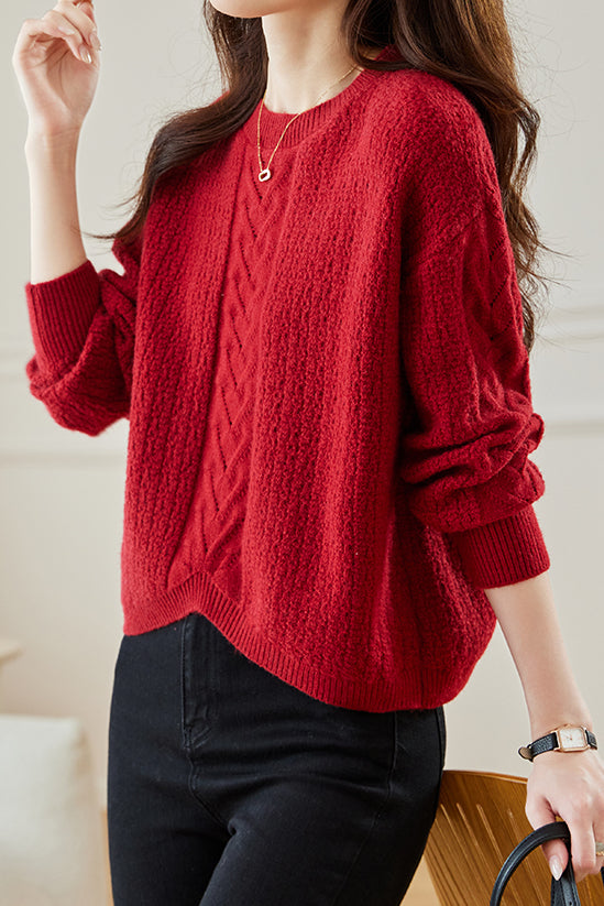 Round-neck Hollow Knitted Top - liwisi