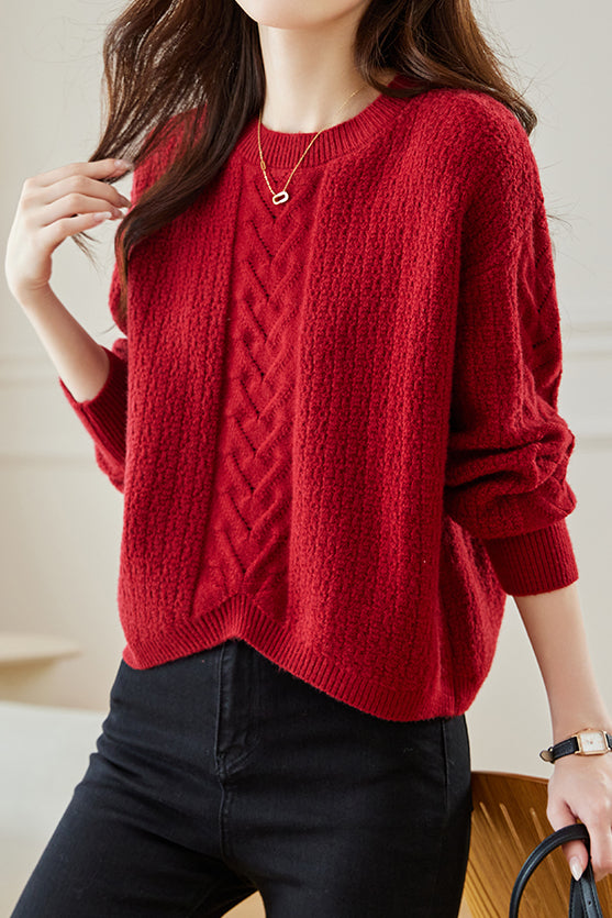 Round-neck Hollow Knitted Top - liwisi