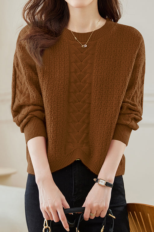 Round-neck Hollow Knitted Top - liwisi