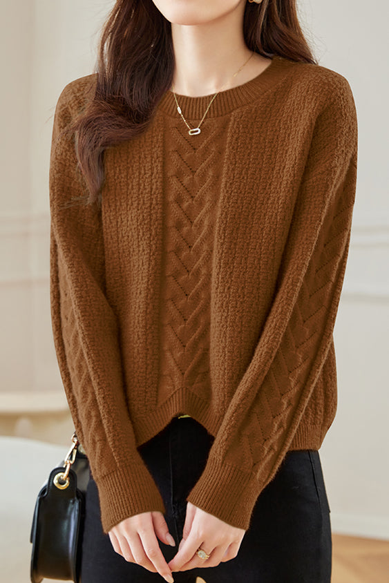 Round-neck Hollow Knitted Top - liwisi