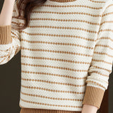Half Turtleneck Striped Knitted Top - liwisi