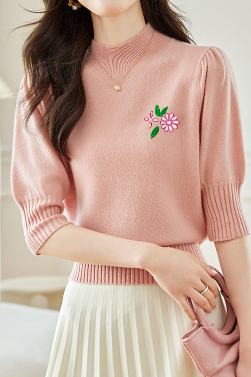 Elegant Embroidered Knitted Top - liwisi