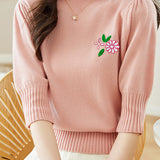 Elegant Embroidered Knitted Top - liwisi