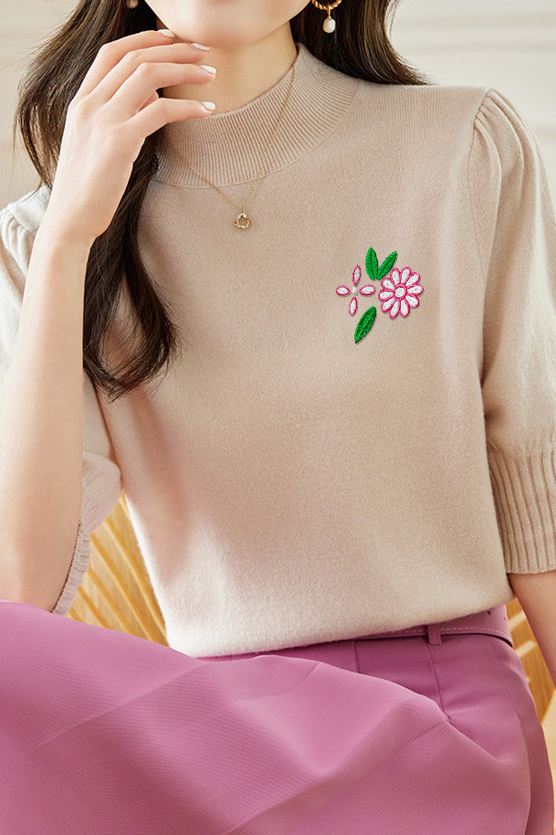 Elegant Embroidered Knitted Top - liwisi