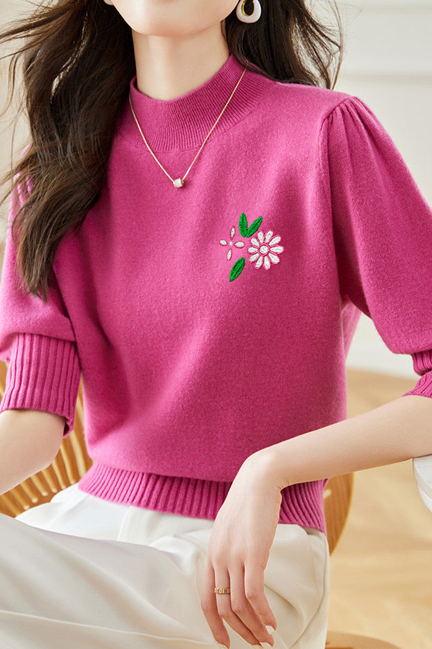 Elegant Embroidered Knitted Top - liwisi