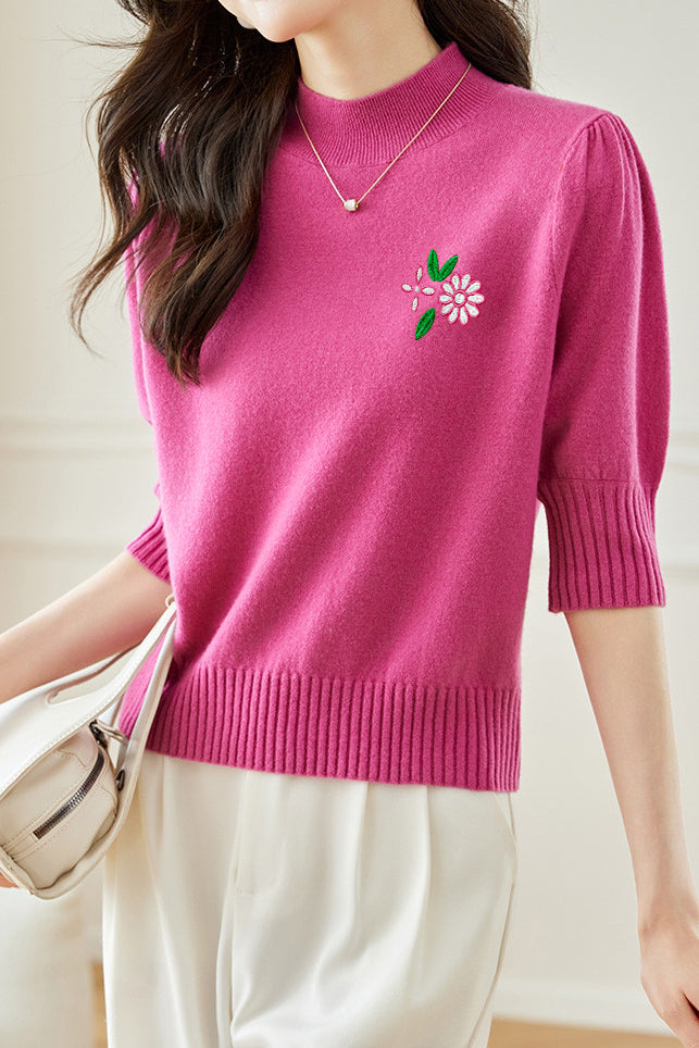 Elegant Embroidered Knitted Top - liwisi