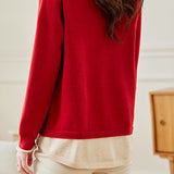 Loose spliced fake two-piece knitted sweaters - liwisi
