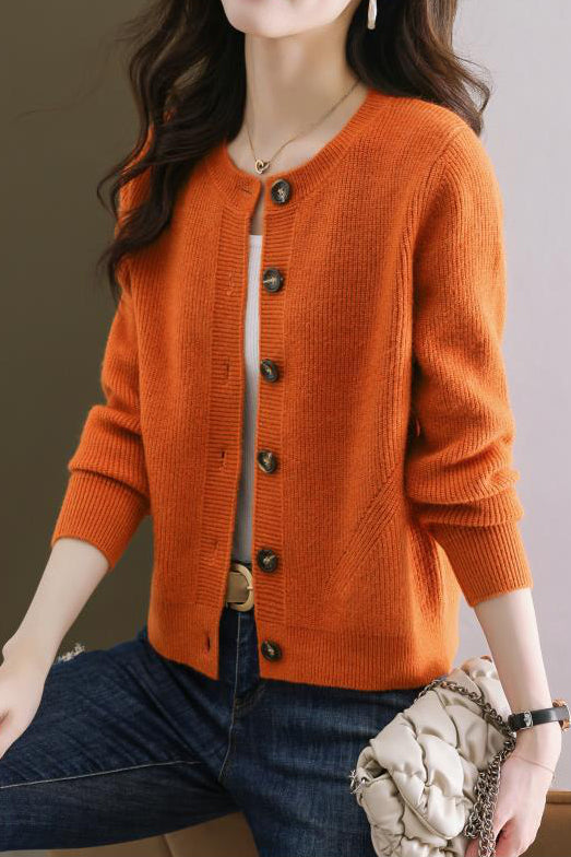 Solid-color short sweater outerwear - liwisi