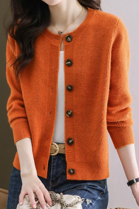 Solid-color short sweater outerwear - liwisi