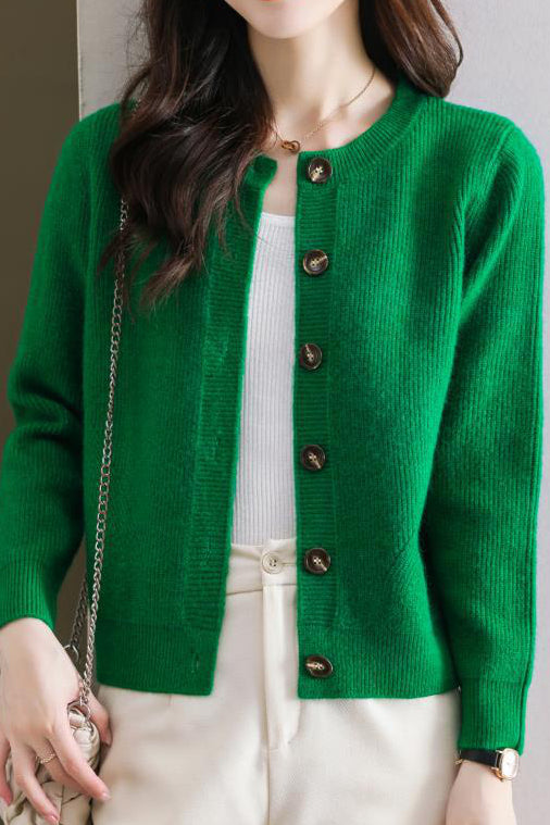 Solid-color short sweater outerwear - liwisi