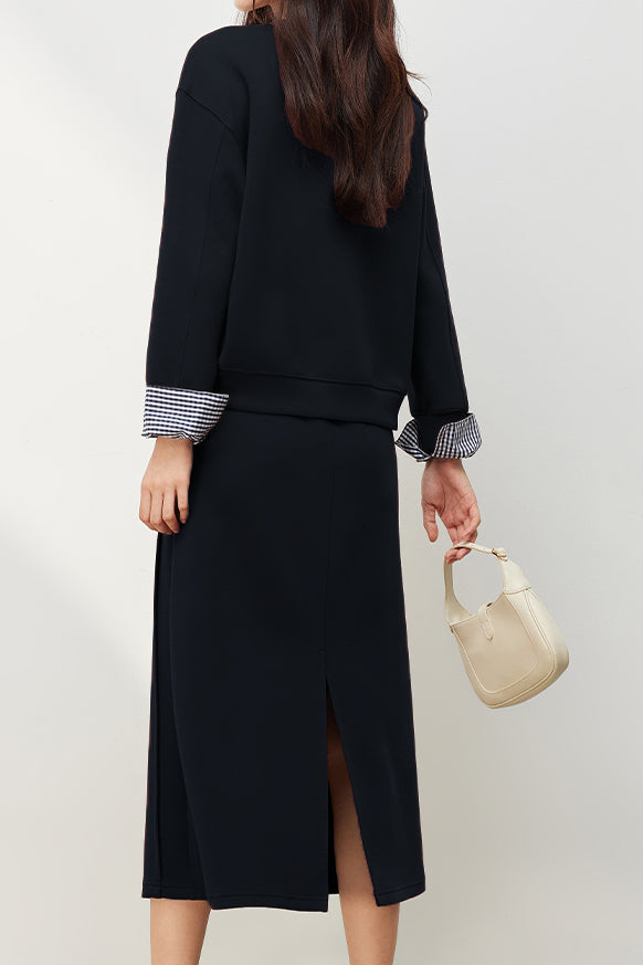 Simple sweatshirt and half skirt set - liwisi