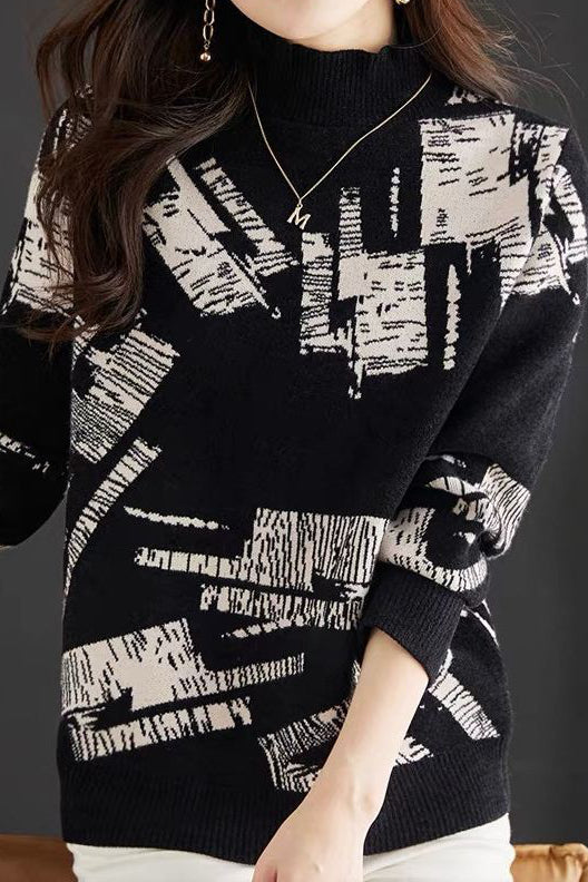 Half-turtleneck knitted base layer tops - liwisi
