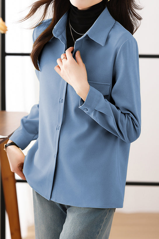 All-match Korean-style long-sleeved shirt - liwisi