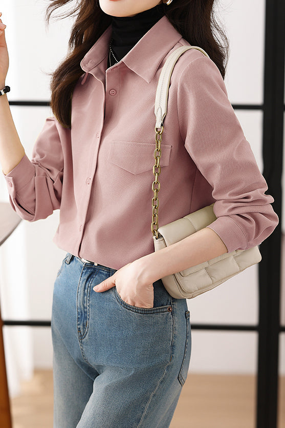 All-match Korean-style long-sleeved shirt - liwisi