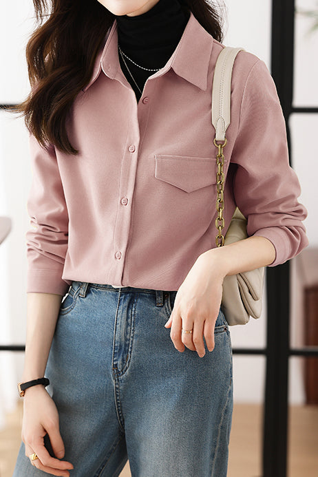 All-match Korean-style long-sleeved shirt - liwisi