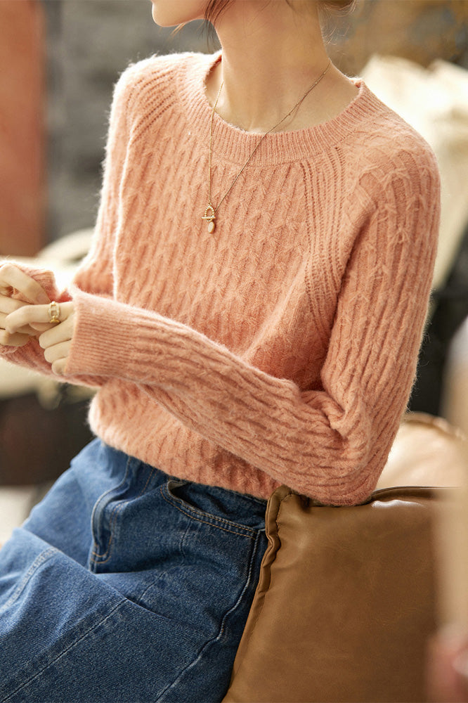 Jacquard plaid pullover knitted sweaters - liwisi