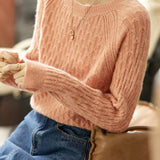 Jacquard plaid pullover knitted sweaters - liwisi