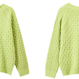 Jacquard plaid pullover knitted sweaters - liwisi