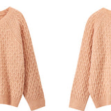 Jacquard plaid pullover knitted sweaters - liwisi