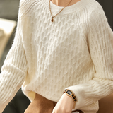 Jacquard plaid pullover knitted sweaters - liwisi