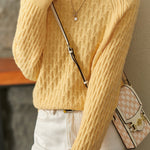 Jacquard plaid pullover knitted sweaters - liwisi
