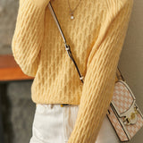 Jacquard plaid pullover knitted sweaters - liwisi