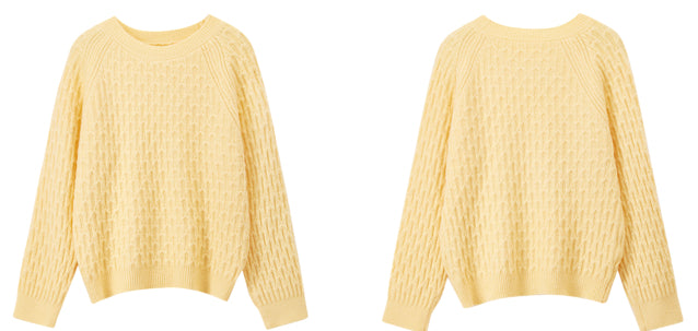 Jacquard plaid pullover knitted sweaters - liwisi