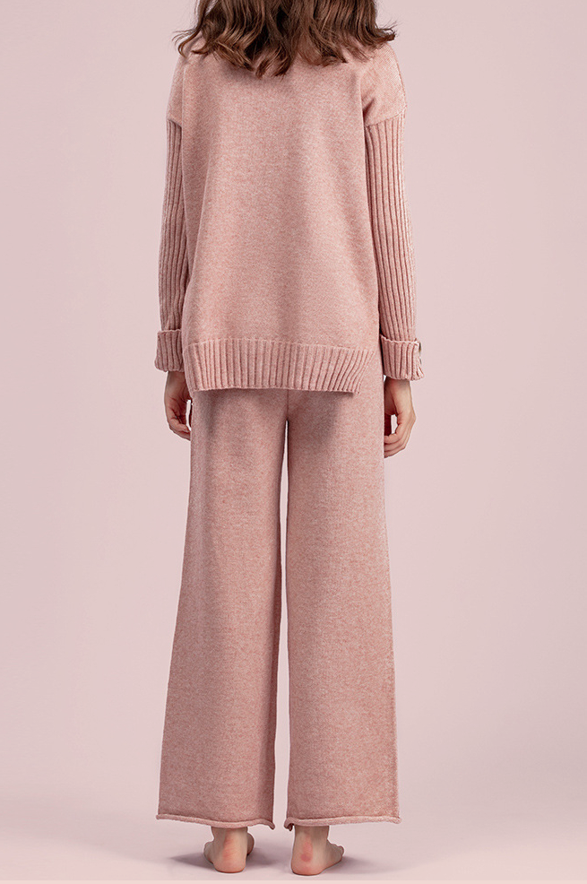 Loose half turtleneck sweater two-piece set - liwisi