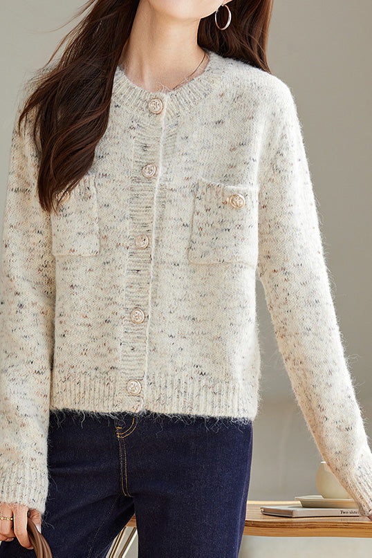 Elegant style short knitted cardigan - liwisi