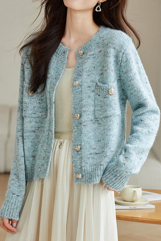 Elegant style short knitted cardigan - liwisi