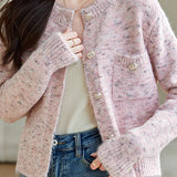 Elegant style short knitted cardigan - liwisi
