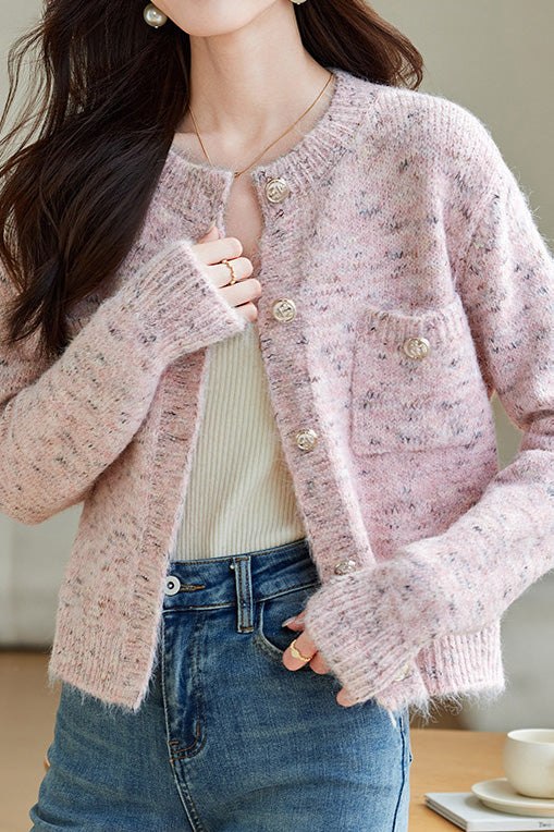 Elegant style short knitted cardigan - liwisi
