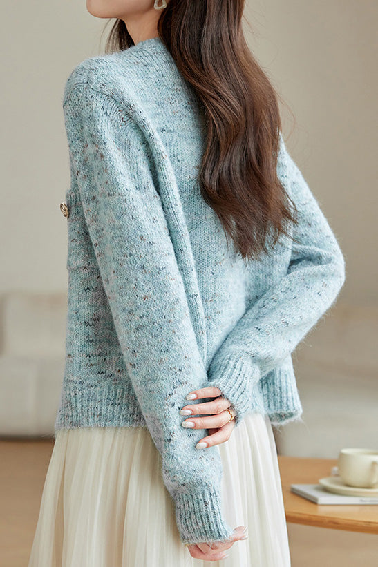 Elegant style short knitted cardigan - liwisi