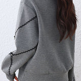 Fake two-piece lapel sweatshirt - liwisi