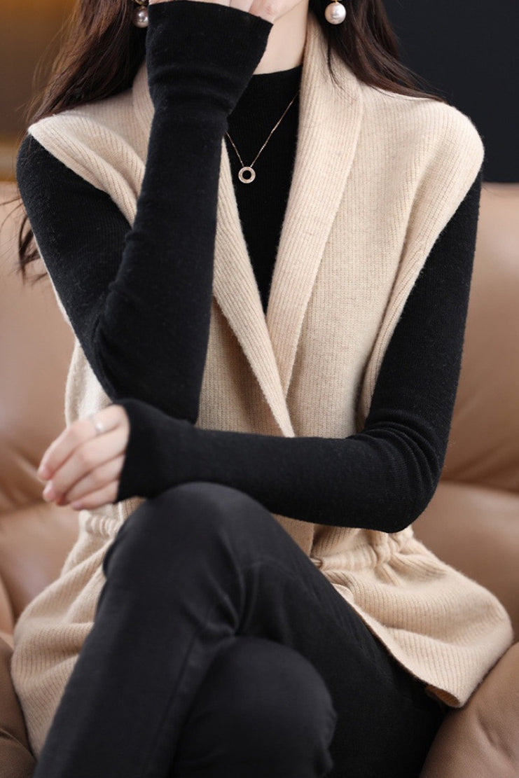 Tied sleeveless waistcoat - liwisi
