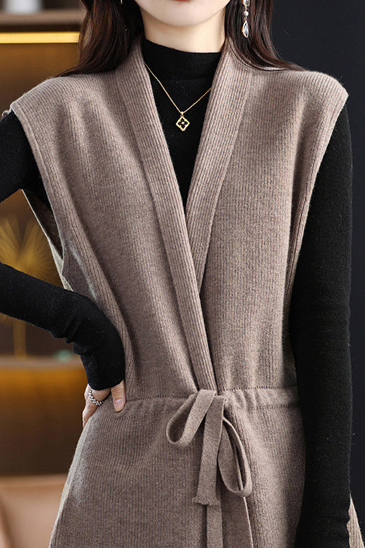 Tied sleeveless waistcoat - liwisi