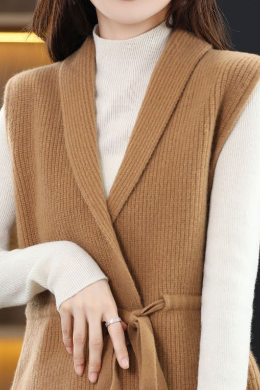 Tied sleeveless waistcoat - liwisi