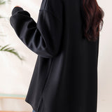 Half-high collar spliced color-block casual sweatshirt - liwisi