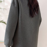 Half-high collar spliced color-block casual sweatshirt - liwisi