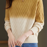Half-high collar knitted base layer shirt with hidden pattern - liwisi