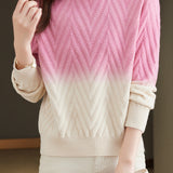 Half-high collar knitted base layer shirt with hidden pattern - liwisi