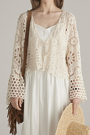 Hollowed-out knitted outerwear - liwisi