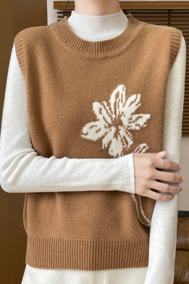 Round-neck pullover sleeveless waistcoat - liwisi