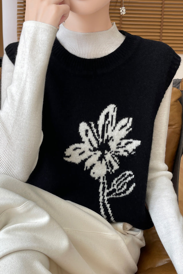Round-neck pullover sleeveless waistcoat - liwisi