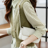 Elegant striped shirt and waistcoat two-piece set - liwisi