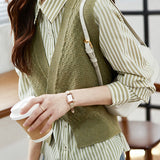 Elegant striped shirt and waistcoat two-piece set - liwisi