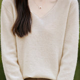 Solid-color versatile knitted shirt - liwisi